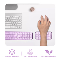Tapis de souris de jeu personnalisable en gel cristallin transparent résistant à l'eau avec repose-poignet, design patte de chat, feuille en PP pour la maison et le bureau