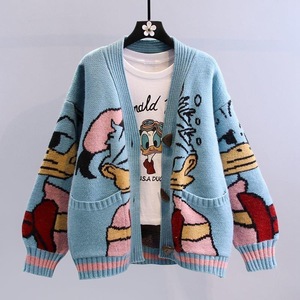 Cappotto Carino in Jacquard a Cartoni Animati Autunno e Inverno Maglieria Spessa Larga <span class=keywords><strong>Cardigan</strong></span> Casual <span class=keywords><strong>Giacca</strong></span> Maglione Personalizzata da <span class=keywords><strong>Donna</strong></span> - Product Image 2