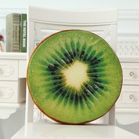 Nouvelles Coussins de Canapé Ronds Doux de 40 cm avec Imprimé Fruits 3D, Coussin de Chaise de Bureau en Peluche Amusant Rempli de Fruits pour Canapé