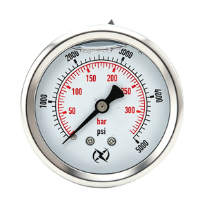 Manómetro <span class=keywords><strong>de</strong></span> Presión Hidráulica ZX-6-10 <span class=keywords><strong>de</strong></span> 400 Bares con Conexión Trasera <span class=keywords><strong>de</strong></span> Acero Inoxidable Líquido - Product Image 1