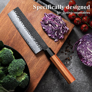 Cuchillo Nakiri Japonés de 7 Pulgadas, Forjado a Mano, Profesional, de Acero Inoxidable con Alto Contenido de Carbono, para Cortar Verduras - Product Image 6
