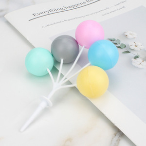 Colorful Plastic Round Cake Toppers Reusable Birthday Party Decoration Plugin For Kids Birthday Cake - Product Image 2