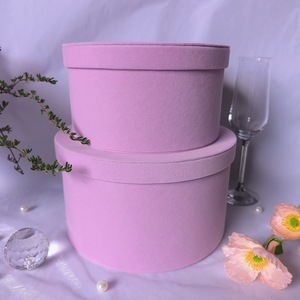 Boîte cadeau ronde en velours de style coréen, emballage de <span class=keywords><strong>bonbons</strong></span> de mariage, vintage, exquis, boîtes noires vides - Product Image 4