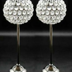 Ensemble de 3 bougeoirs en métal argenté de luxe, support à bougies, éclairage, décorations de mariage et de Noël - Product Image 1