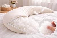 Coussin d'allaitement et de soutien post-partum en forme de C, en tissu doux pour la peau, lavable et portable