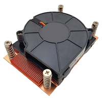 Refroidisseur de processeur en cuivre 1U à profil bas pour serveurs AMD AM4 Ryzen 5 5600X 3600, ventilateur PWM 4 broches avec dissipateur thermique à ailettes écaillées, refroidissement par air
