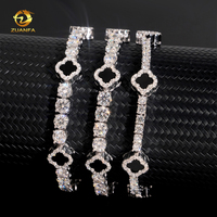 Collier tennis en argent 925 avec diamants moissanite 3mm 5mm, motif floral, bijoux de mode pour hommes et femmes