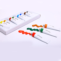 Bonne qualité, vente en gros, 12 couleurs, tube en aluminium non toxique, ensemble de peinture acrylique d'artiste, boîte couleurs de peinture
