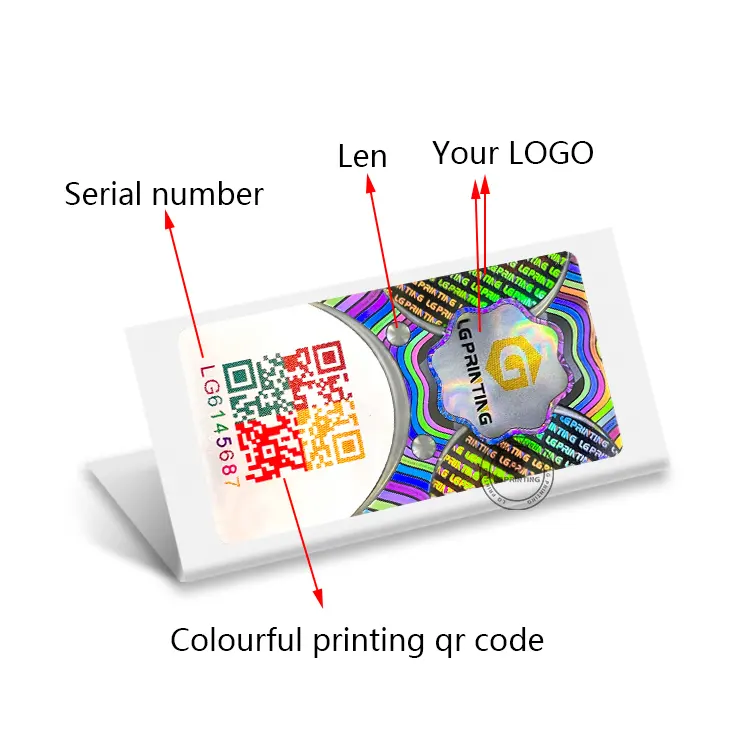 Label Stiker Hologram 3d Keamanan Laser Kustom Keaslian Aman Gulungan Label Hologram Mencetak Logo Anda Sendiri