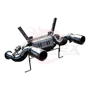 Système d'échappement complet en acier inoxydable Vortex pour Lamborghini LP700 Upgrade SVJ avec downpipes thermiques noirs et kit de embouts en maille - Product Image 2