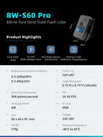BW-S60 Pro 60 lignes Lidar à semi-conducteurs à flash