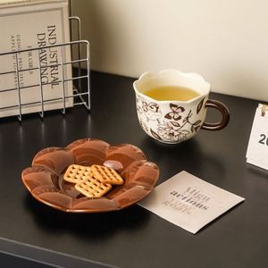Vintage Flower & Bird Ceramic Coffee <b>Cup</b> and Saucer <b>Set</b> Retro Mug for Home Office Afternoon Tea <b>Cup</b> <b>Set</b> - Product Image 4