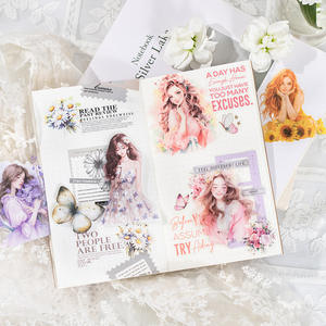 Lot de 15 autocollants PET pour <span class=keywords><strong>adolescentes</strong></span>, série Whispering Flowers, autocollants en forme de personnage - Product Image 2