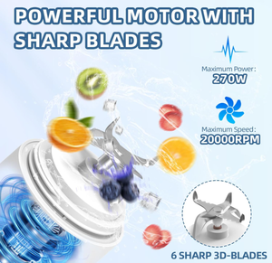600ML Sports Portable Blender Cup <b>USB</b> Rechargeable Electric Fruit Juicer Multipurpose 6 Blades Smoothie Mixer Self‑Cleaning - Product Image 2