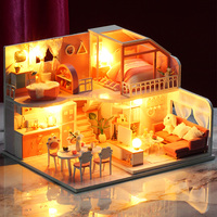 IIECREATE K-056 Pinellia Time, puzzle 3D en bois, bricolage, écologique, miniature, style meuble, jouet artisanal, kit de maison de poupée à assembler