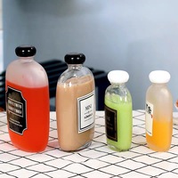 Grosir Botol Kaca Kecil Anggur Buram 100Ml 125Ml 200Ml 250Ml 350Ml 500Ml Bentuk Persegi Datar dengan Tutup Sekrup