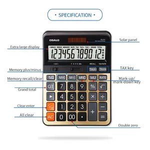 الآلات الحاسبة المالية 3TV 12 رقما شعار مخصص الإلكترونية الطاقة المزدوجة Calculadora حاسبة الضرائب المكتبية مع وظيفة الضرائب