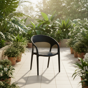 Fauteuil monobloc avec texture en rotin tressé pour hôtel, complexe hôtelier, bord de piscine - Product Image 5