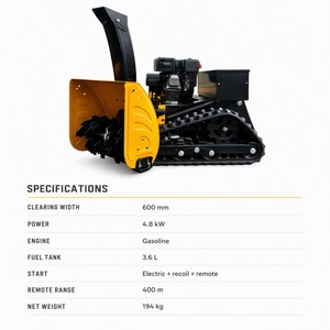 Soplador de Nieve a Gasolina con Control Remoto, Quitanieves de 600 mm y 4.8KW con Arranque Eléctrico para Carreteras y Uso Municipal - Product Image 4