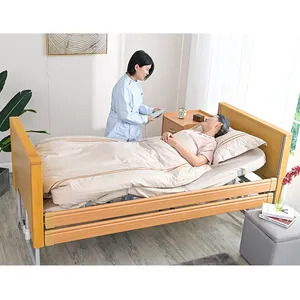 Cama de enfermagem elétrica multifuncional para idosos, cama médica ajustável para cuidados domiciliares