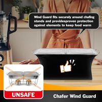 Housse de protection contre le vent en tissu Spandex/Polyester ignifuge pour réchaud alimentaire, compatible lave-vaisselle