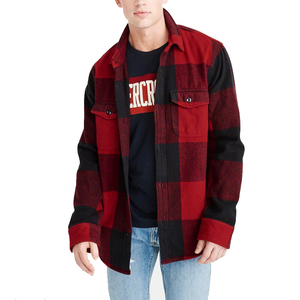 <span class=keywords><strong>Camisa</strong></span> holgada de manga larga para hombre, <span class=keywords><strong>Camisa</strong></span> de <span class=keywords><strong>franela</strong></span> roja a <span class=keywords><strong>cuadros</strong></span> con botones - Product Image 6