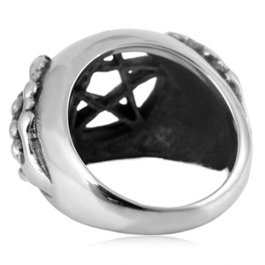 yunnique Men's <b>Titanium</b> Steel <b>Ring</b> Silver Star Shape Hollow Five Pointed Star Geometric Design Gift Jewelry FY213030 - Product Image 4