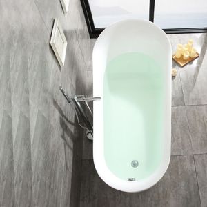Bañera de acrílico independiente portátil moderna con escurridor para baños de Hotel - Product Image 4