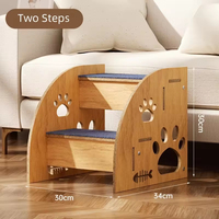 Escalier pour animaux de compagnie en bois de luxe pour intérieur, rampe détachable facile à assembler pour chiens et chats de petite race, accès éco-responsable au canapé-lit