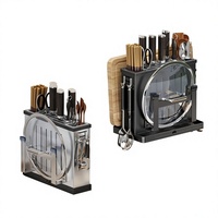 Support mural en acier inoxydable pour couteaux, organisateur de couverts sans perçage, porte-couteaux, support pour baguettes, support pour planche à découper, rangement