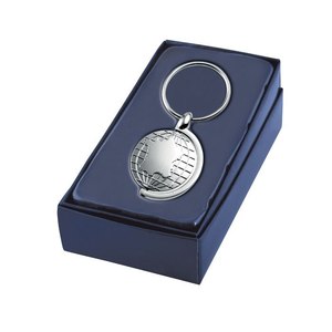 Llavero Giratorio con Globo Terráqueo, Diseño de Mapa Mundial en Metal Plateado, Accesorio de Regalo para Viajeros - Product Image 3