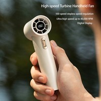 Mini ventilateur de poche portable USB rechargeable, électrique, turbo, haute vitesse, avec affichage numérique, sans pales, pour la maison, la voiture, l'hôtel