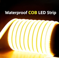 Bande LED COB sans pilote 220V/110V, étanche, autocollante, découpable toutes les 10cm, sans points, flexible pour extérieur, intérieur et escalier