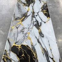 Panel de Pared de PVC de Primera Calidad con Diseño de Mármol, 1220x2600mm, 3mm, Película de Impresión 3D, Compuesto de Polvo de Piedra de PVC, Sin Pegamento, para Diseño de Interiores