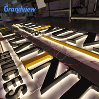 Panneaux rétro-éclairés à LED Lettres métalliques personnalisées avec logo Enseigne lumineuse à LED 3D Enseigne commerciale à LED personnalisée
