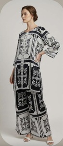 Ensemble coordonné deux pièces pour femmes, élégant, décontracté, confortable, respirant, ensemble Kurti et pantalon assorti, tenue écologique pour toutes les saisons - Product Image 2