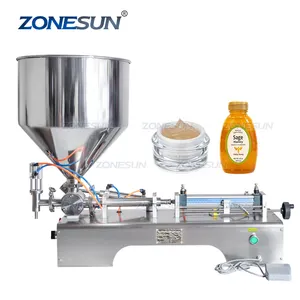 Zonesun enchedor de pomada, máquina de enchimento de pistão semi automático ZS-GT1 10-100ml, preenchedor de pomada