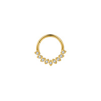 Cincin Hidung dari Paduan Titanium G23 dengan Berlian, Cincin Tanpa Sambungan, Perhiasan Tindik Multifungsi, Cincin Hidung Titanium