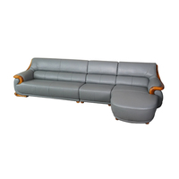 Modernes Nordisches Einfaches Design Leder-Ecksofa-Set Verstellbar Luxuriös Massives Ebenholz Neuer Chinesischer Stil Stoff Wohnzimmer