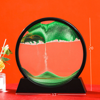 Art de la sable en mouvement en gros, décoration, image ronde, impression sur verre, art 3D, paysage marin profond en mouvement, peinture de sable