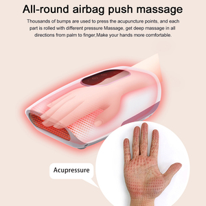 Masseur de paume des mains avec chaleur, rechargeable, pour femmes, pétrissage, compression d'air, sans fil, pour soulager l'engourdissement des doigts, cadeau ST-1801 - Product Image 4