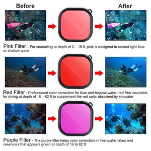Étui de protection imperméable <span class=keywords><strong>rouge</strong></span> rose violet HONGDAK pour caméra d'action, accessoires, boîtier avec <span class=keywords><strong>filtre</strong></span> d'objectif pour <span class=keywords><strong>Gopro</strong></span> <span class=keywords><strong>Hero</strong></span> 8 - Product Image 4