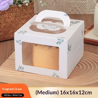 Boîte à gâteau carrée de 4 pouces avec fenêtre transparente, emballage alimentaire portable pour gâteaux d'anniversaire, mousses et pâtisseries