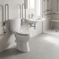 Ensemble de sanitaires pour personnes âgées et handicapées : toilettes surélevées, lavabos de salle de bain