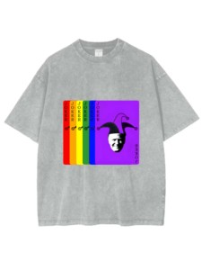 Joker J-okerTrump Realismo absurdo Camisetas Verano 100% Algodón Hombro caído Cuello redondo Peso pesado Lavado ácido - Product Image 3