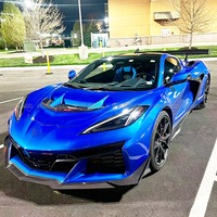 Capot avant en fibre de verre noir brillant style ZR1 V1 pour Corvette Stingray C8 E-ray Z06