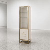 Elegante Gold-Weiße LED-beleuchtete Langlebige Gehärtete Glas-Verkaufstheke Vitrine mit Unterschubladen für Einkaufszentren