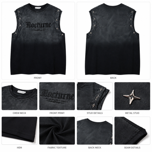 T-shirt de luxe OEM pour homme, coupe ample et épaisse, délavé à l'acide, brodé, Camisa Chrome Sin Mangas Hombre Verano Corte Amplio Tee - Product Image 3