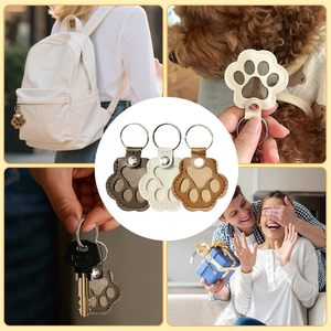 Llavero Conmemorativo con Forma de Pata para Mascotas, Bolsa de Almacenamiento de Pelo de Mascotas de Cuero PU, Colgante Conmemorativo para Perros y Gatos, Regalos para Dueños de Mascotas - Product Image 5