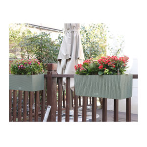 フラワー長方形のための新しい色カントリーオリーブグリーンラタンプラスチックポット手すり用 - Product Image 2